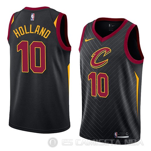 Camiseta John Holland #10 Cleveland Cavaliers Statement 2018 Negro - Haga un click en la imagen para cerrar